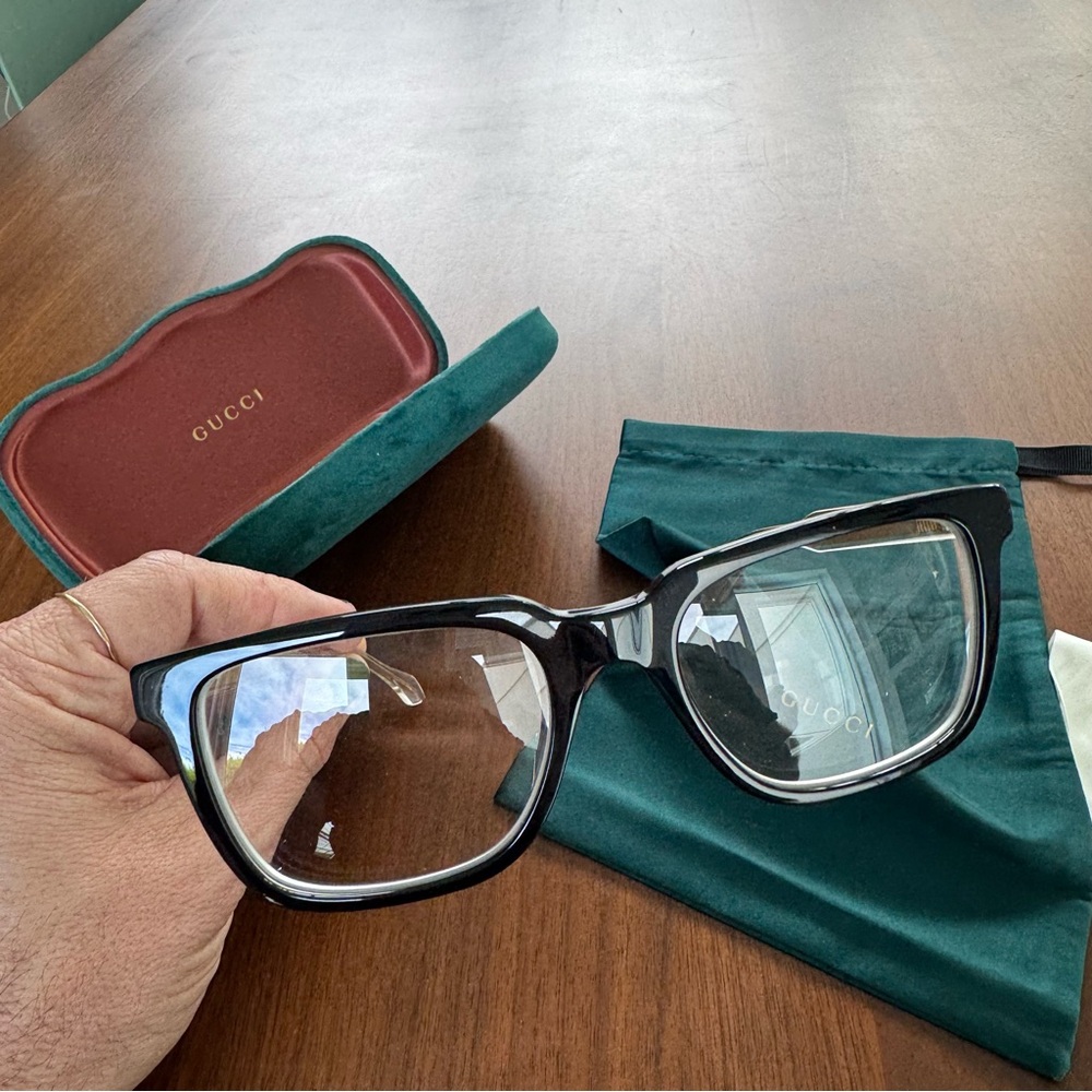 Gucci GG0560ON Square Eyeglasses 55mm Black Crystal Designer Optical Frames - Picture 11 of 16